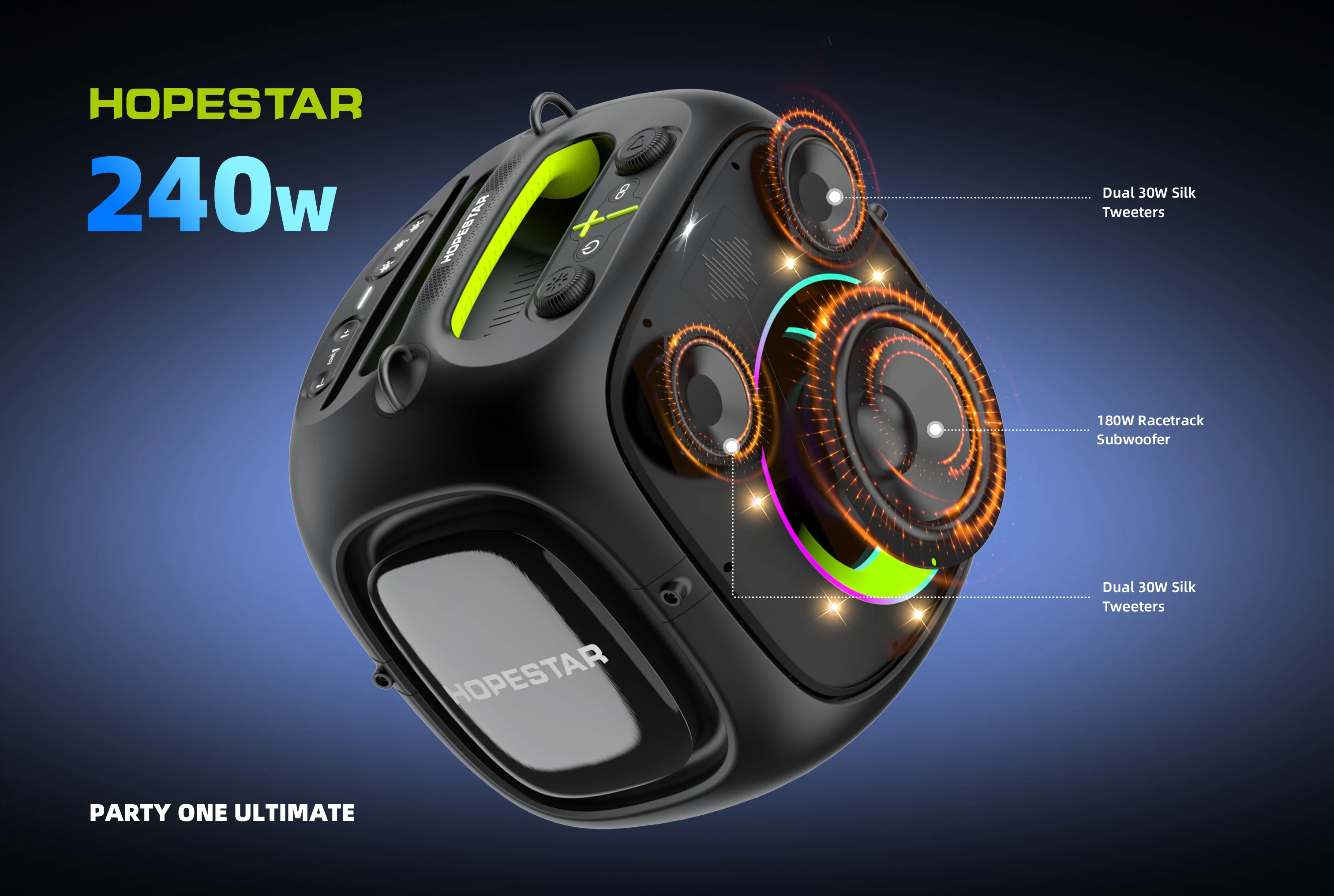 HOPESTAR PARTY ONE ポータブルスピーカー Party One HopeStar防水ポータブルスピーカーハンドヘルド