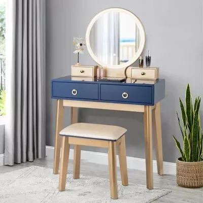 Glitter Top Makeup Vanity Parlour Dressing Table Mini Dressing Table with  Mirror Dressing Table and Bedside Marble Top