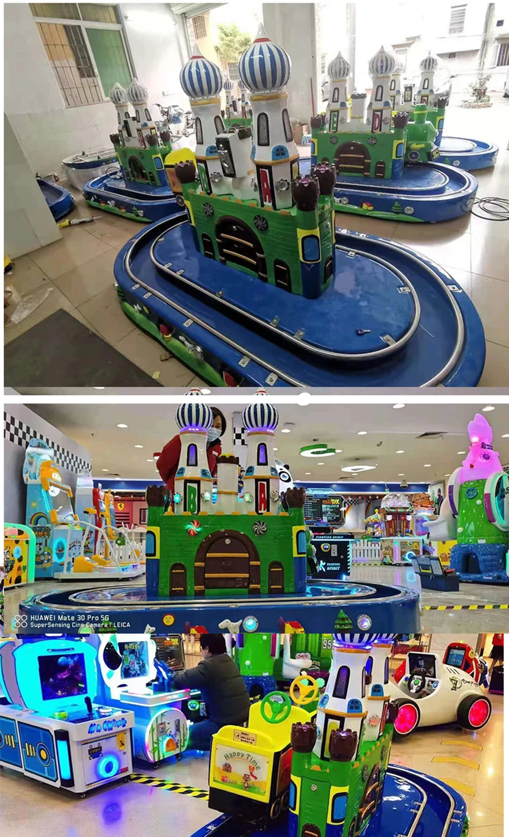 ChiIndoor coin-operated fiberglass children's castle train children's riding machine Coin-operated game video game manufacturers