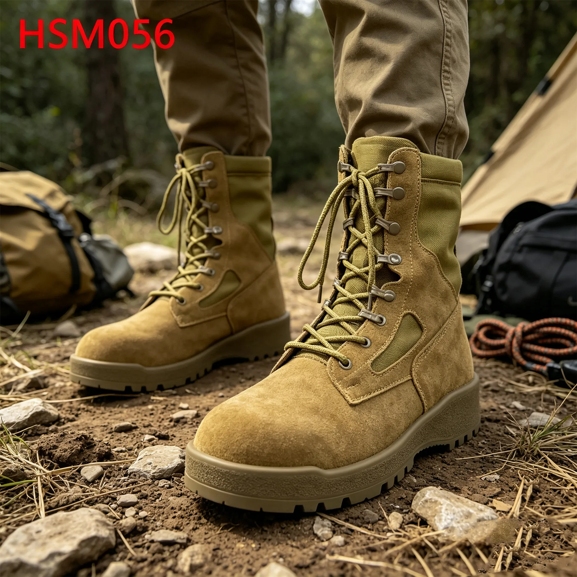 XYM,One Pair Available Natural Suede Leather Hua Singh Hiking Boots Mountain Rscue 8 Inch Combat Grade Boots for Retail HSM056