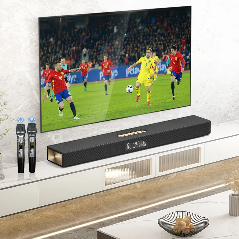 Bar Suara untuk TV, 35 Inci Soundbar dengan Subwoofer Bawaan, Surround  Sound System TV Speaker dengan Coaxial/Optical/AUX/USB