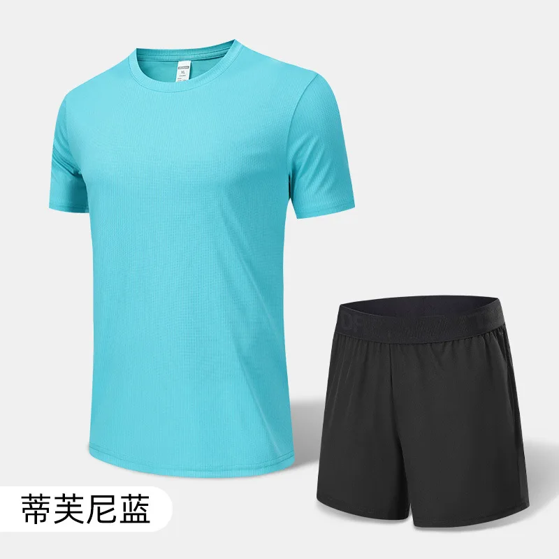 Quick-dry Suit Men's Outdoor Running Leisure Fitness Basketball Sports T Shirt and Short aperçu 11