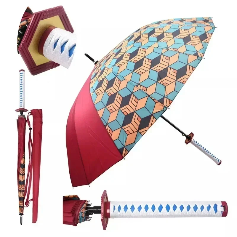 KIMETSU NO YAIBA TANJIROU SHINOBU NINJA WEAPON PARASOL SAMURAI SWORD KATANA  HANDLE UMBRELLA ANIME DEMON SLAYER KATANA UMBRELLA| Alibaba.com