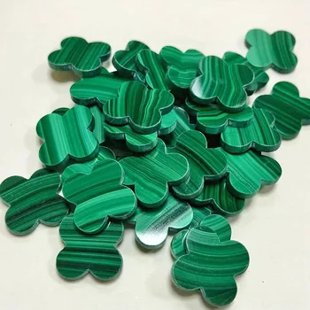 Wholesale Full Size Natural Green Malachite Four Leaf Clover Loose Gemstone High Quality Natural Malachite for Jewelry Making