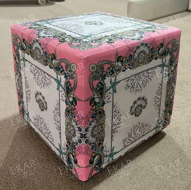 product comfortable stool ottoman upholstered living room small fabric square seat stool shoe replacement stool pier-67