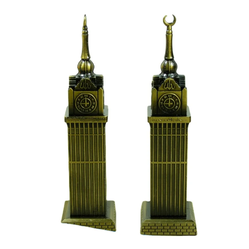 Saudi Arabia Makkah Clock Model and Mecca Royal Clock Tower for Arabic Muslim Ramadan Gift Al-Aqsa Mosque Miniature