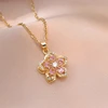 Pink bauhinia necklace