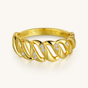 Nice Design Personality Style Wholesale Jewelry Chain 9k 14k18K Gold Real Natural Diamond Ring for Women