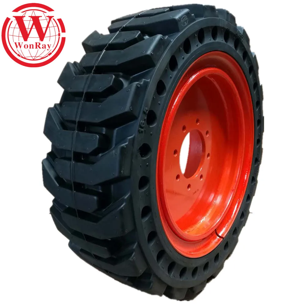 fob price solid tyres 10-16.5 skidsteer with rim 8.25x16.5