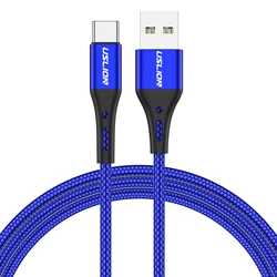 Кабель для быстрой зарядки USLION 3A, кабель для передачи данных Тип C, кабель для зарядки мобильного телефона, Micro USB Для Huawei, Samsung, xiaomi