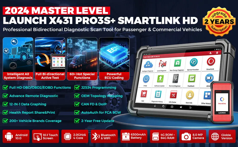 peace New LAUNCH X-431 PRO3S+ SmartLink HD Full System Car