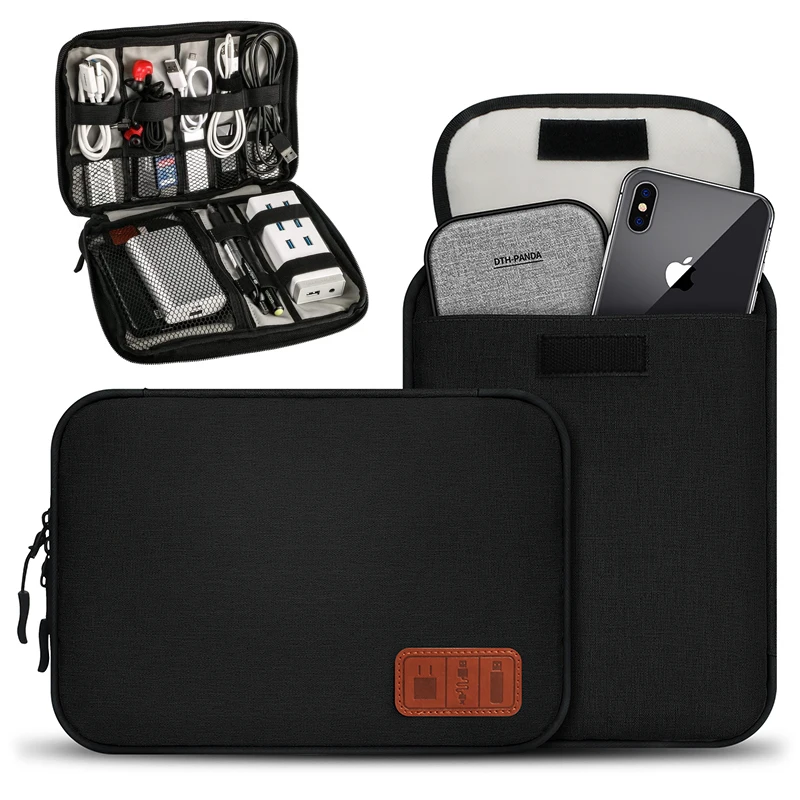 Insten Travel Electronic Case Organizer for Phone Accessories, Cable,  Charger, USB Drive, SD Card (Orange and Gray)
