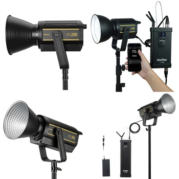 New Godox VL200 200W 5600K White Version LED Video Light Continuous Output Bowens Mount Studio Light App for Photography detail image