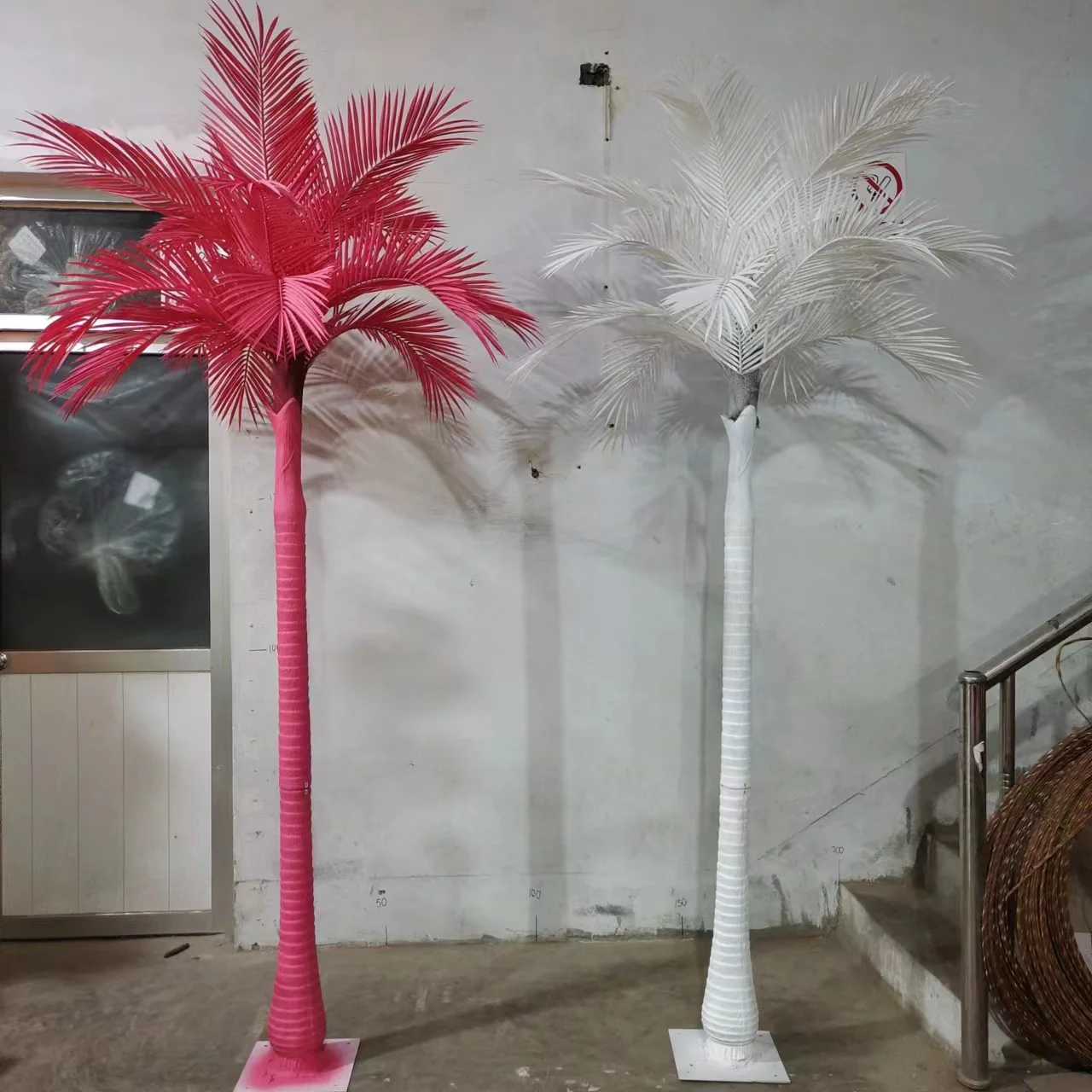 Lpt Custom Big Red Pink Fake Plastic Palm Trees Home Indoor Outdoor
