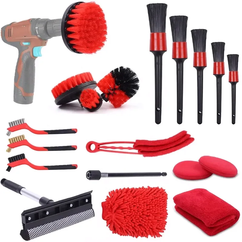 Factory Hot Sale Detailing Supplies Cleaning Tools 19 Pcs Set Car Wash