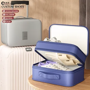 Custom Logo Oxford Drawstring Zipper Waterproof Shoe Organizer Duffle Bag with Dust-Proof Travel Storage