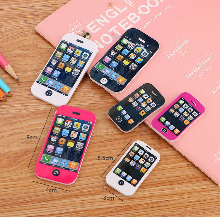 Мультфильм карандаш и ластики в форме телефона креативные канцелярские товары Подарки для детей начальной школы оптом из резины