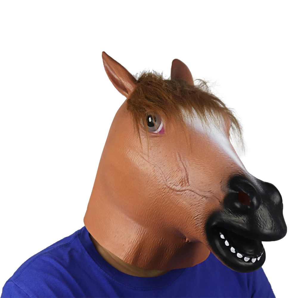 Masque Tête De Cheval En Latex - Déguisement Amusant Pour Halloween Et Fêtes