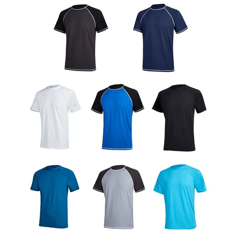 Wholesale Solid Color Rash Guard Surf Shirt Designs Custom Logo Swim Rash Guard Shirts for Men