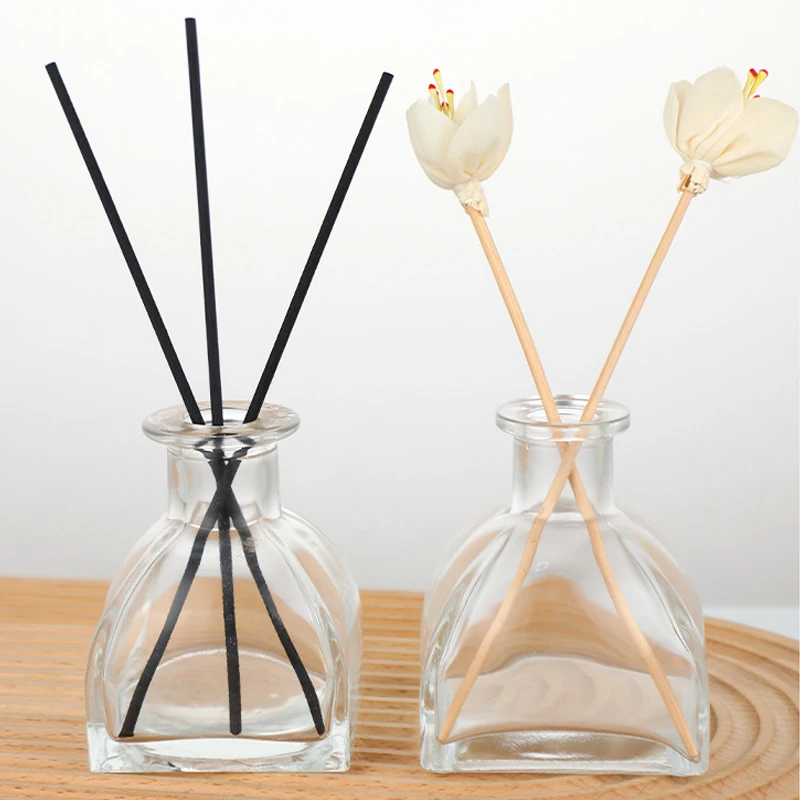 Unique Shape Home Decor 50ml 150ml 250ml Empty Clear Glass Bottles for Reed Diffuser Aroma