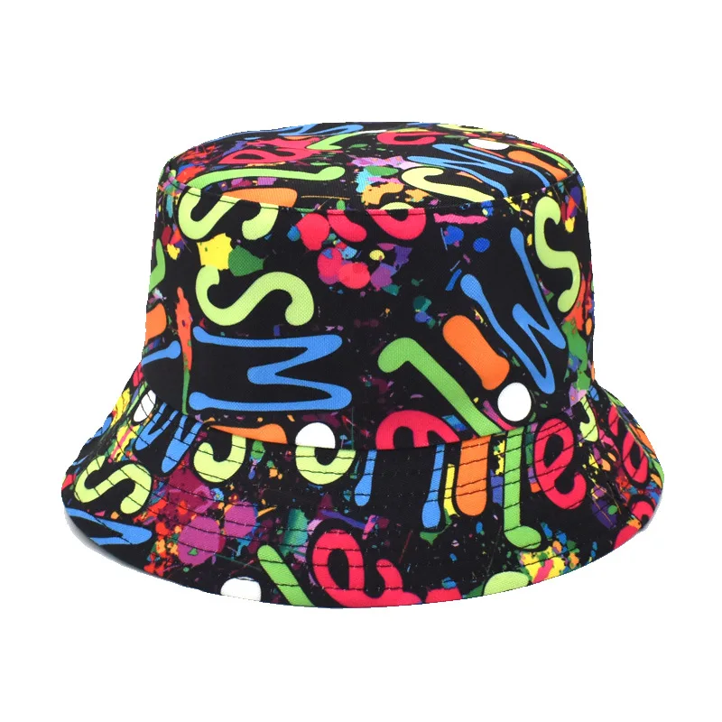 printing reversible fisherman hat leisure basin hat men women outdoor sun hat