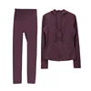 Ensemble à capuche violet aubergine