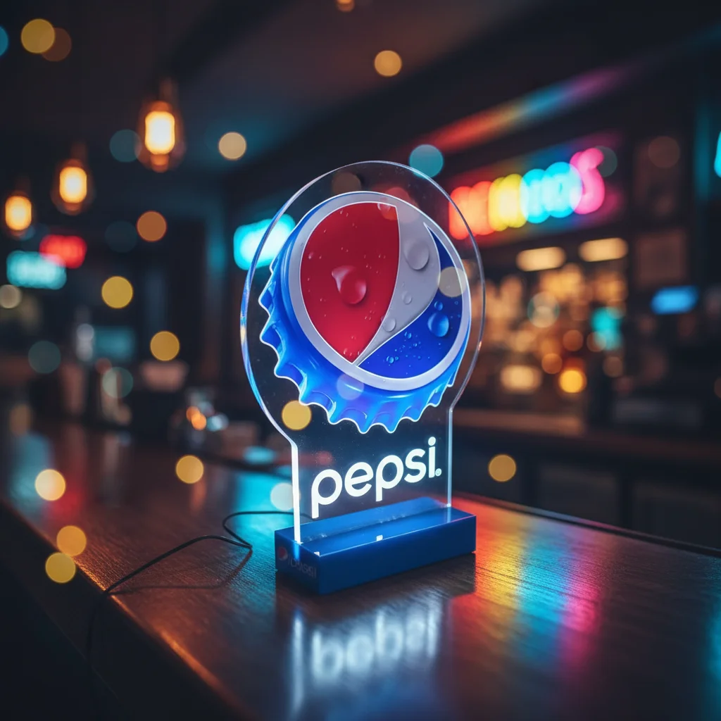 Custom Acrylic Pepsi Table LED Light Sign - Illuminating Logo