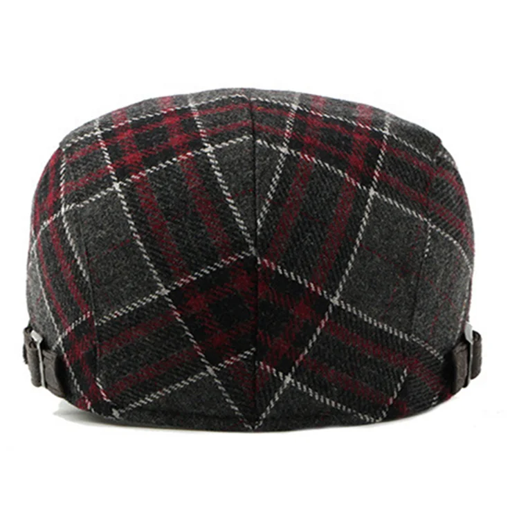 Зимний теплый модный мужской берет в клетку для повседневной жизни и