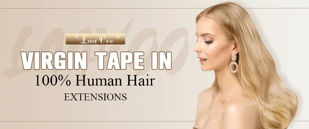 LaaVoo Virgin Tape in Hair Extensions Ekte hår Ren farget 25G og 50G Ekte 2,5G/stk 12 måneder Tape in Hair Skin Weft_voghion.com