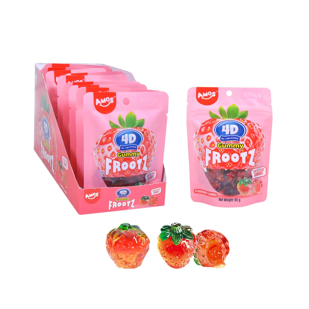 Amos High Quality Original 4d Fruit Gummy Center Filled Real Juice 3d Soft Gummies  Candy Strawberry - Buy Gummy Candy Strawberry,Amos 4d Gummy,Jelly Gummy  Candy Product on Alibaba.com