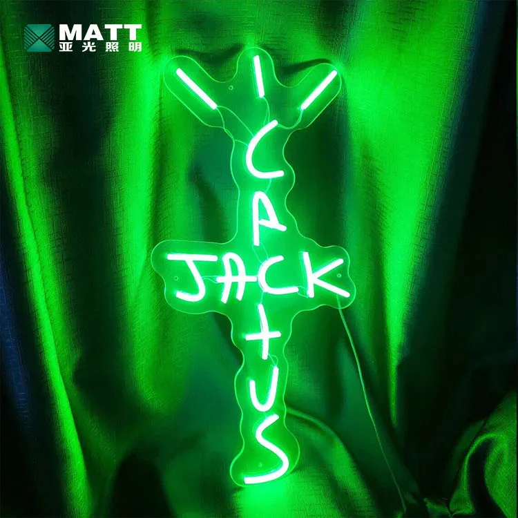 2024 Cactus Jackk Neon Sign LED Light USB Powered Bedroom Party Decor AC/DC  Transformer