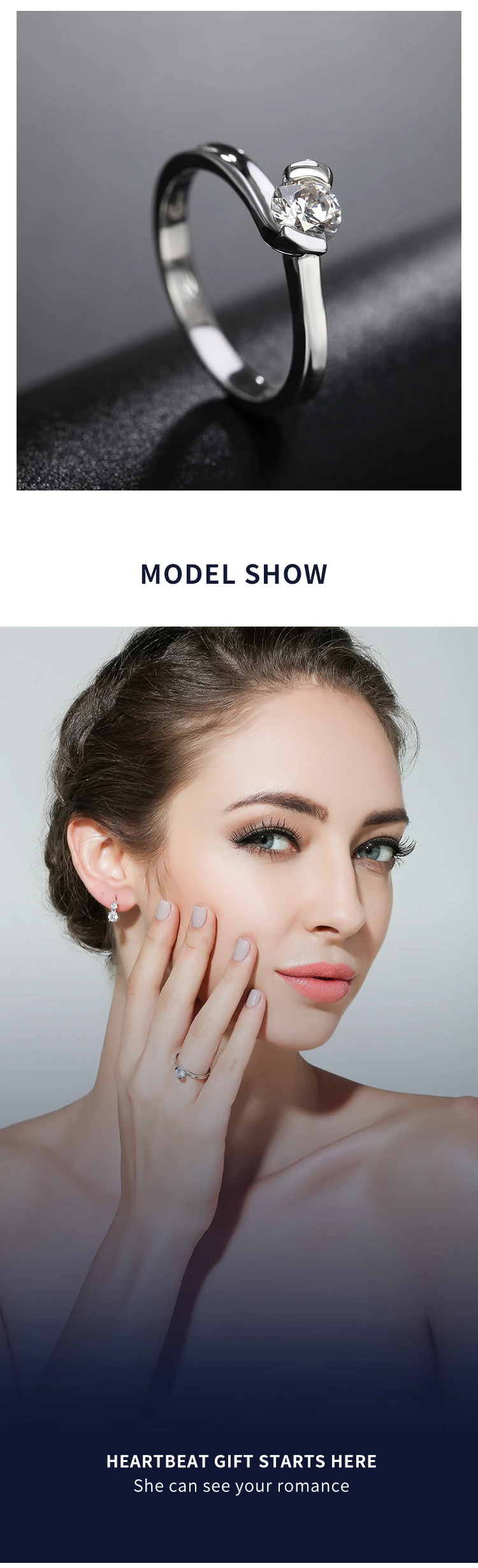 Genuine High Quality Copper Engagement Moissanite Rings 18k Diamond