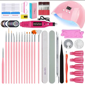 Acrylic Nail Kit With Lamp Dryer Full Manicure Set For Acrylic Brush Tool Professional Nail Accessories Nail Art Kits Set