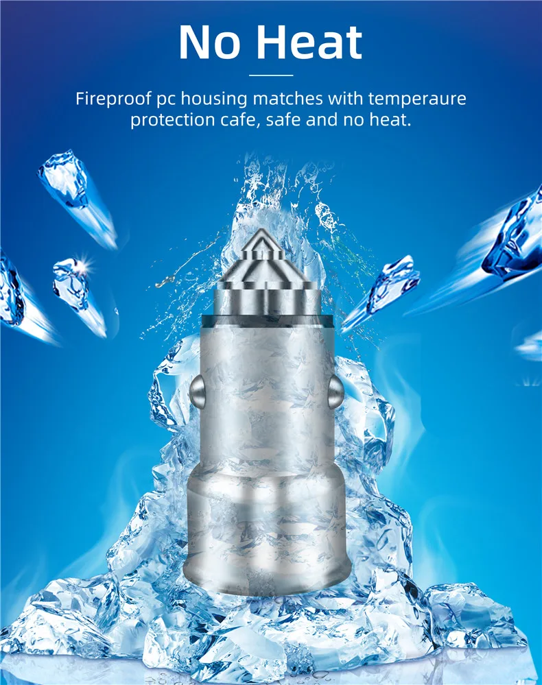 Быстрое Автомобильное зарядное устройство ICE-бинго 3 1 А 12 В 24 безопасный молоток 2 порта Usb электрическое беспроводное