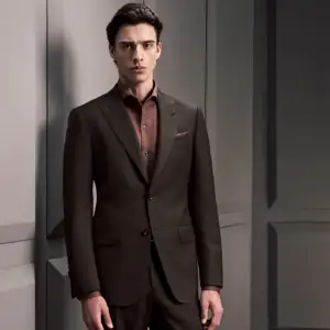 HARCHOY Wedding Hot Selling New Product Italian Suits For Men Single Breasted Brown Man Slim Fitting Suit 2 Pcs Set Best