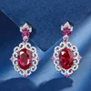 Red corundum earrings