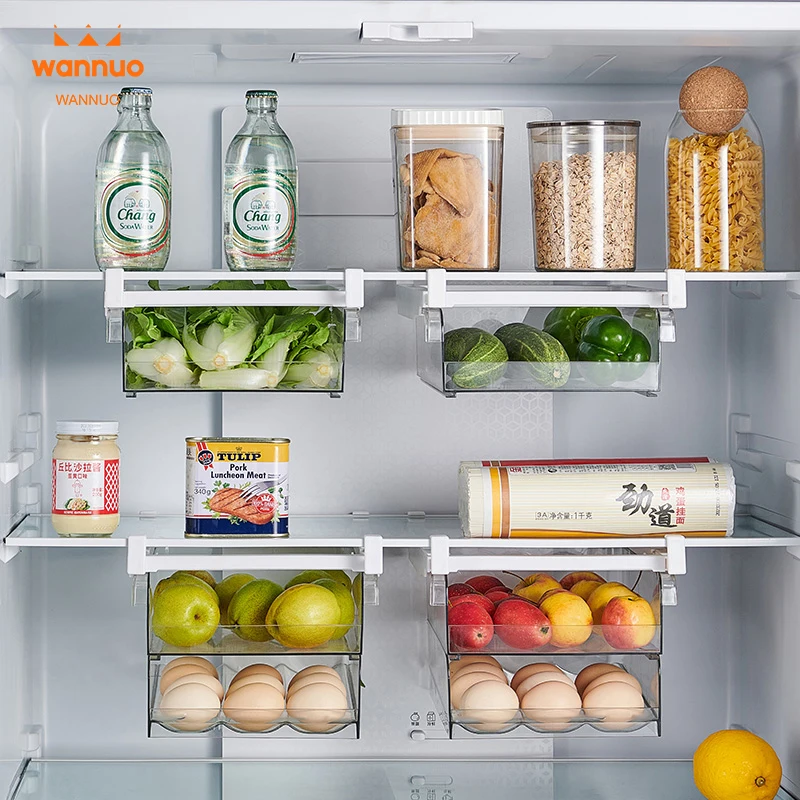 Wannuo  1/2 Layer Hanging Clear Food Storage & Container Plastic Egg Storage Boxes For Refrigerator Storage