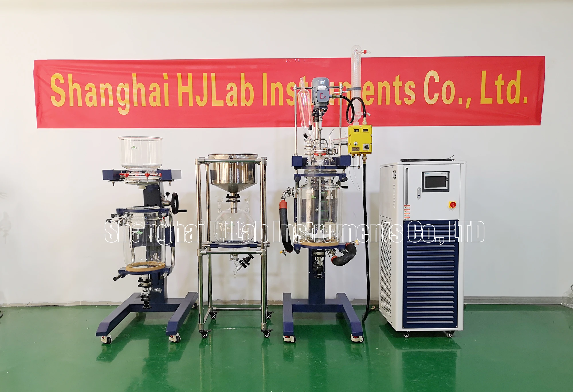 HJLab Nutsche Filter Jacketed Glass Reactor for Reaction Filtration Distillation Condensation
