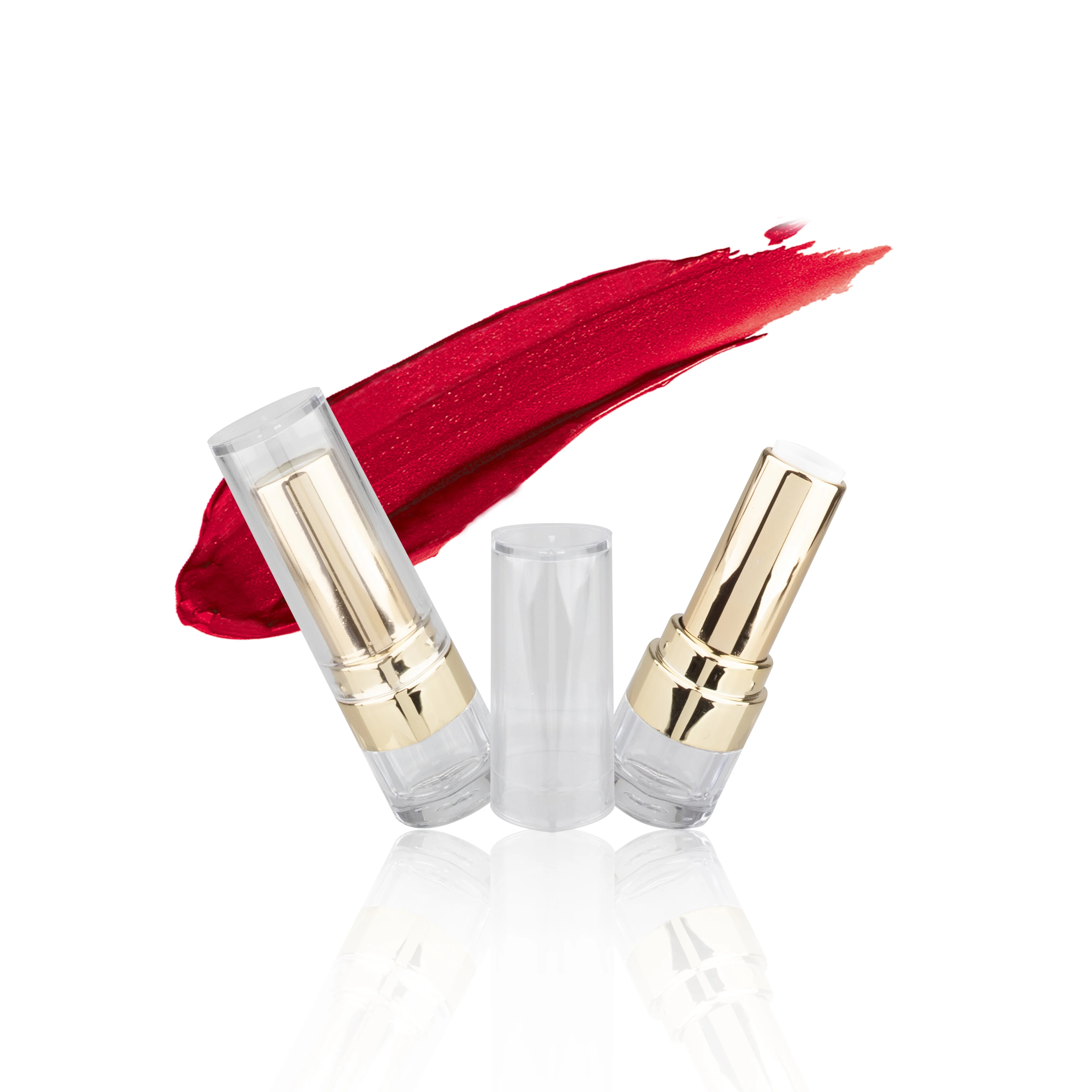 Make Your Own Lip Tube with Logo Printing Custom Empty Gold Lipstick Containers Clear Round Lip Balm Packaging Chinese Supplier
