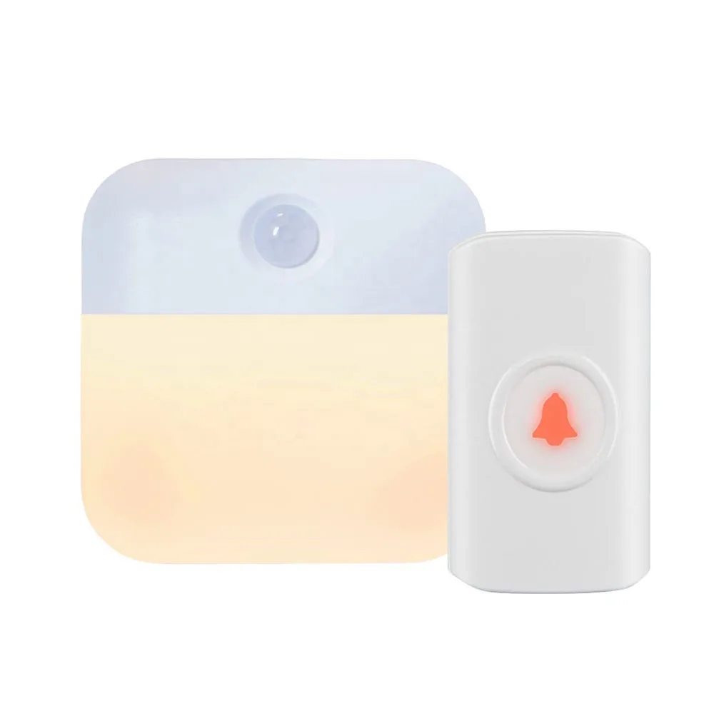 Battery powered 200M Range 60 Chimes Wireless Doorbell with Motion Sensor LED Night Light Cordless