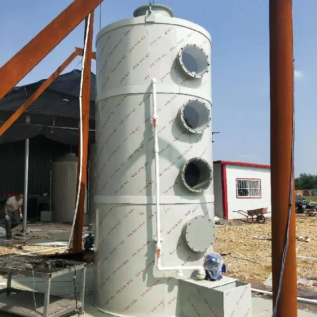 High Efficiency Fiberglass Wet Scrubber Acid and Alkali Waste Gas Treatment PP Spray Purification Tower