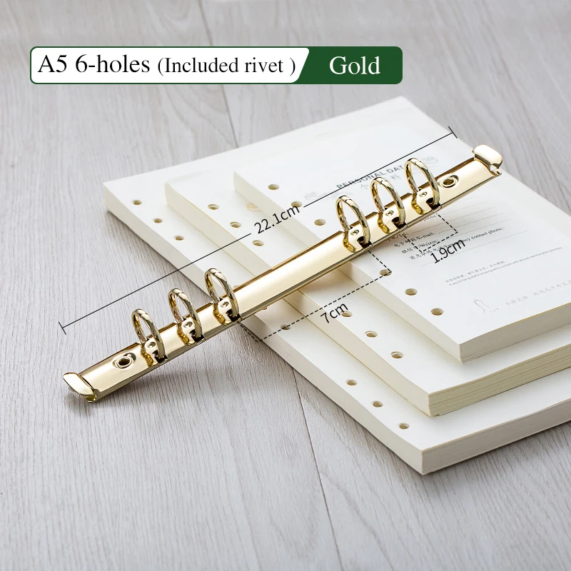 Metal Rose Gold Looseleaf Binder Rings Mechanism For A6 A5 B5 A4