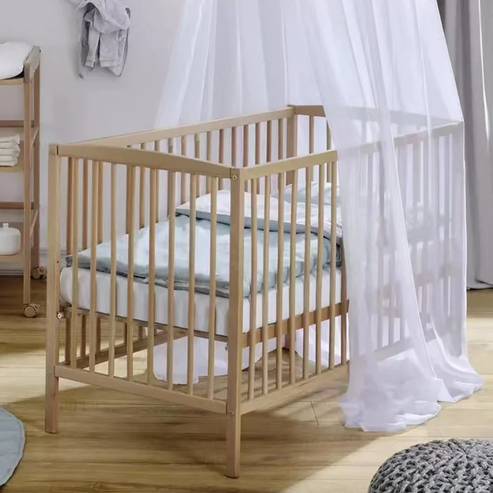 Newborn Nursery Crib Wooden Baby Cot Baby Cribs Children Bed Pine Wood