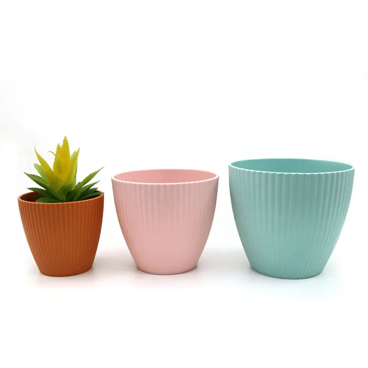 wholesale plastic colored flowerpots decorative flowerpots mini