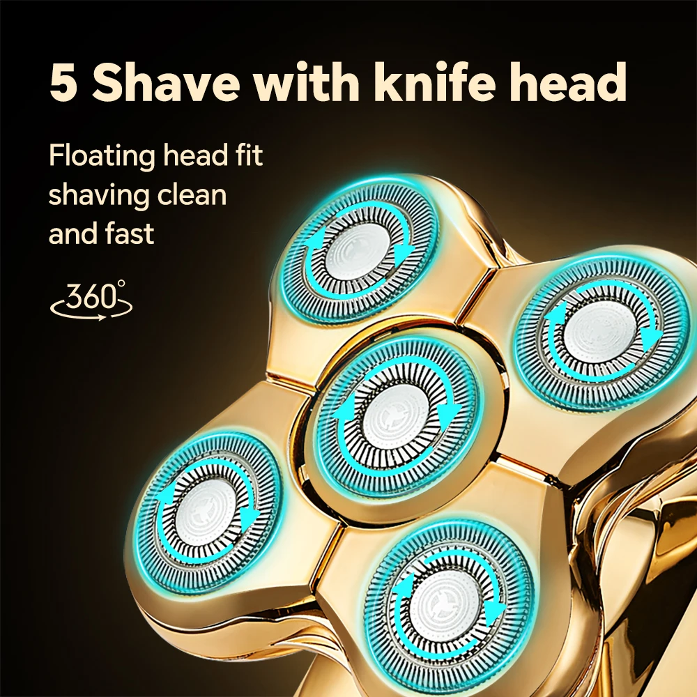 Five Blade Full Body Washing Electric Shaver Self-Shaving Divine Tool for Head Shaving Special Machine Head Shaving Shaver factory
