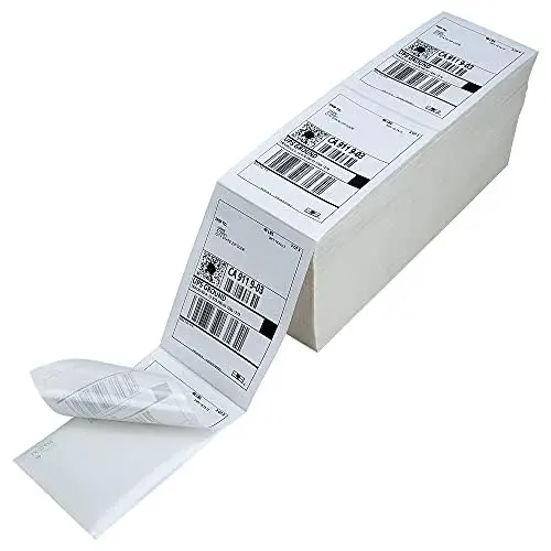 5000 Etiqueta 4x6 Thermal Adesiva Waybill Sticker Manufacturer 100X150mm White Perforated Fold Thermal AWB Label Sticker