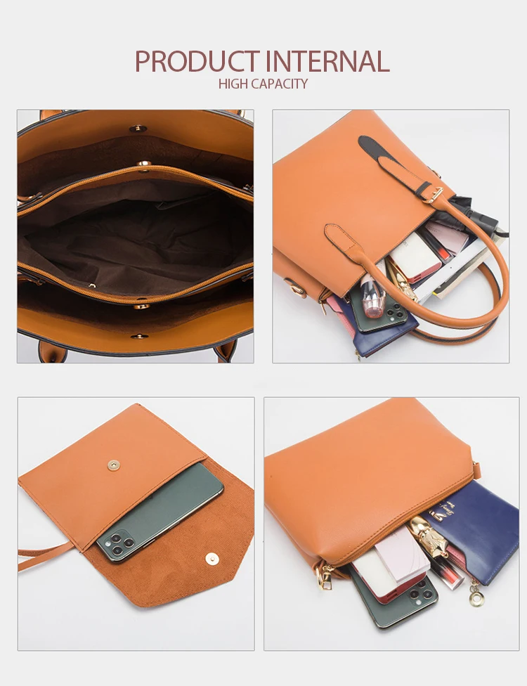 2022 heißer Verkauf Mode Oversize Custom Logo 3 Stück in 1 Damen Luxus Designer Geldbörsen Handtaschen Set für Frauen Handtaschen