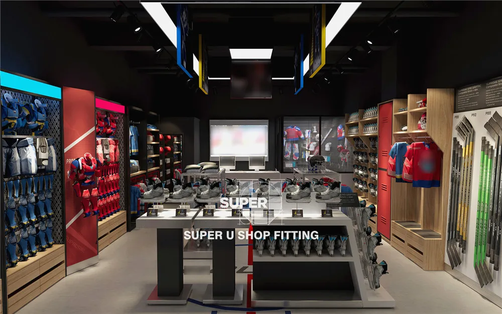 Modern Ice Hockey Shop Display Fixture Retail Hockey Gear Store Interior  Design - Retail Shop Interior Design & Store Layout Design