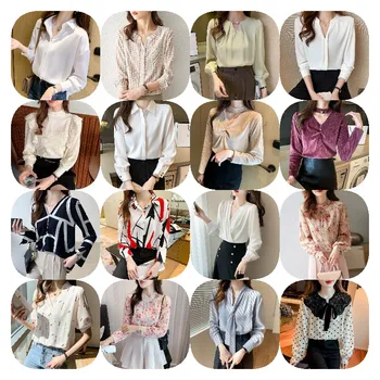 2023 Chiffon white shirt female design sense niche professional shirt casual French temperament blouse