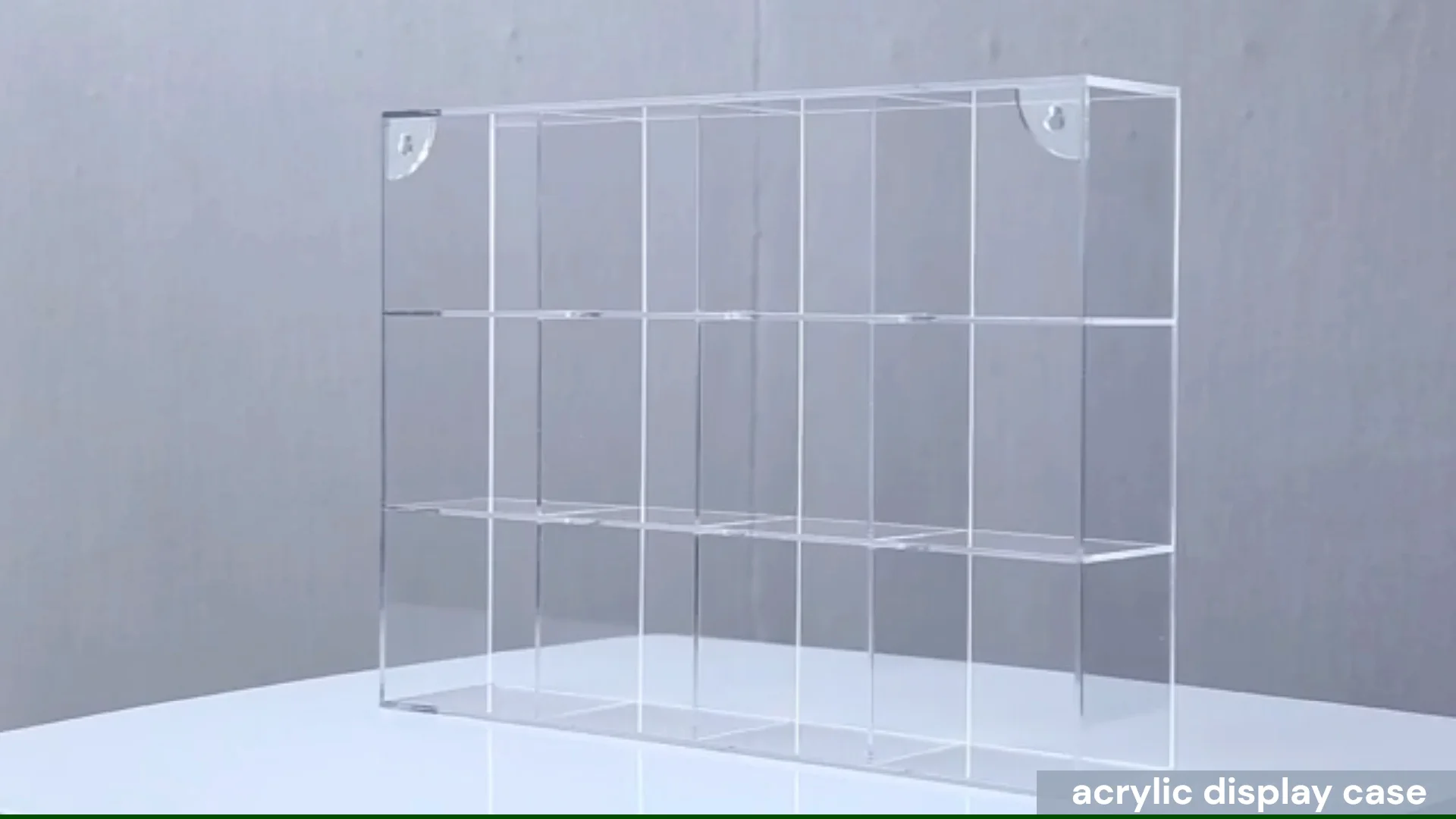 Wall Mounted Clear Acrylic Display Case 12 Compartment Display